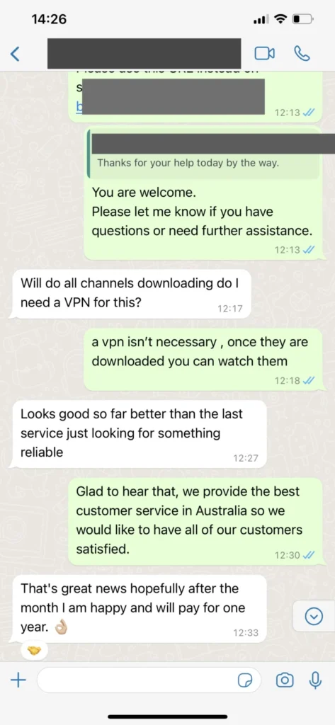 WhatsApp gesprek klant iptv kopen 3